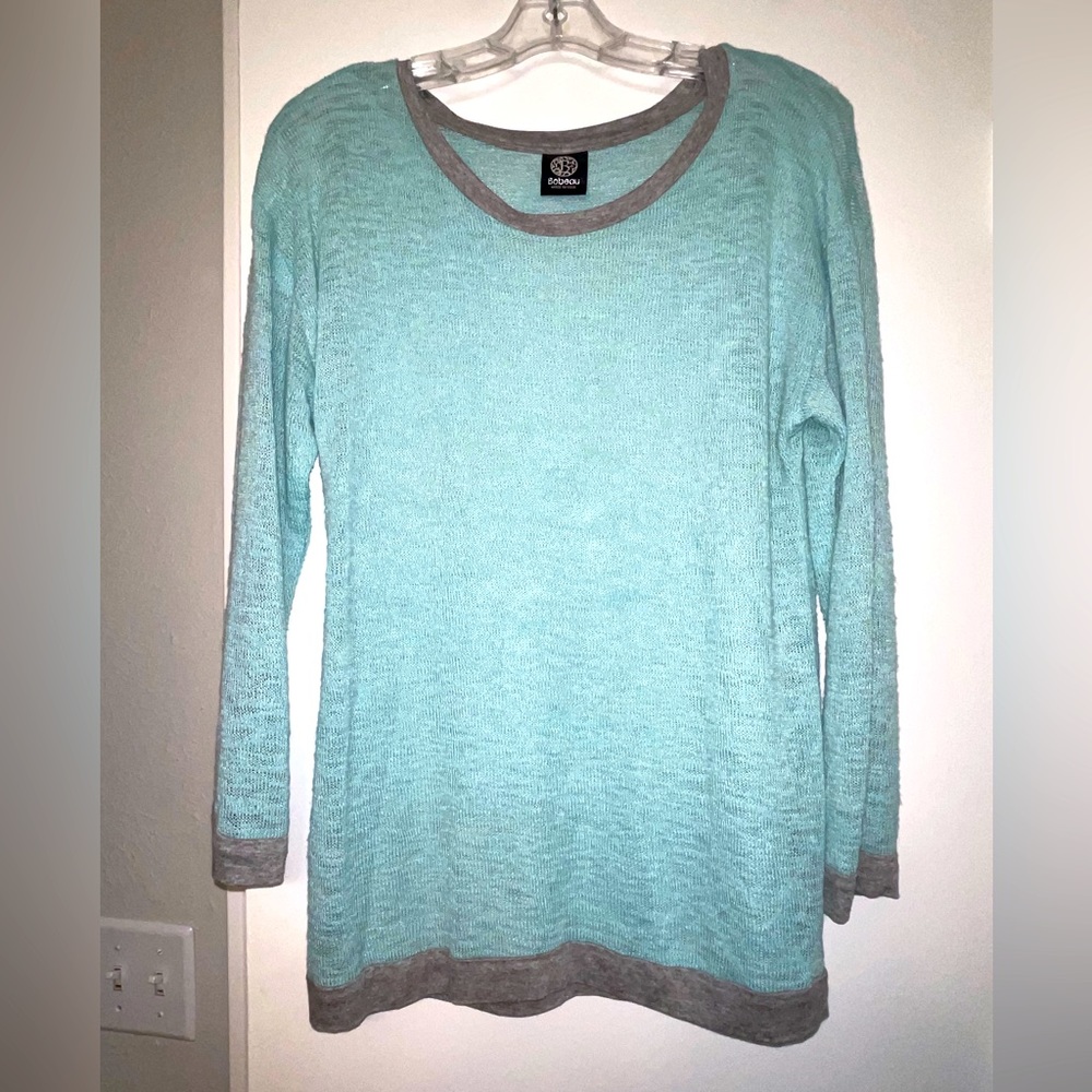 Teal and grey lightweight sweater